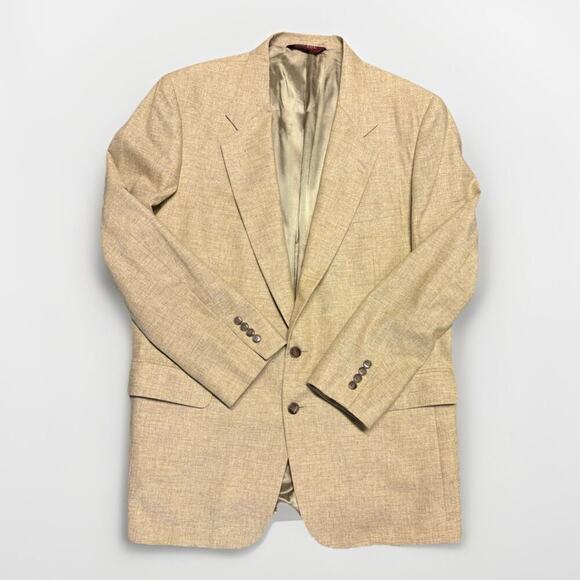 Jos. A. Bank Other - Jos A Bank 46L Men’s Wool Sport Coat Blazer Gold Khaki Poland Classic No Vent
